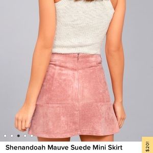 Lulus Shenandoah mauve suede mini skirt